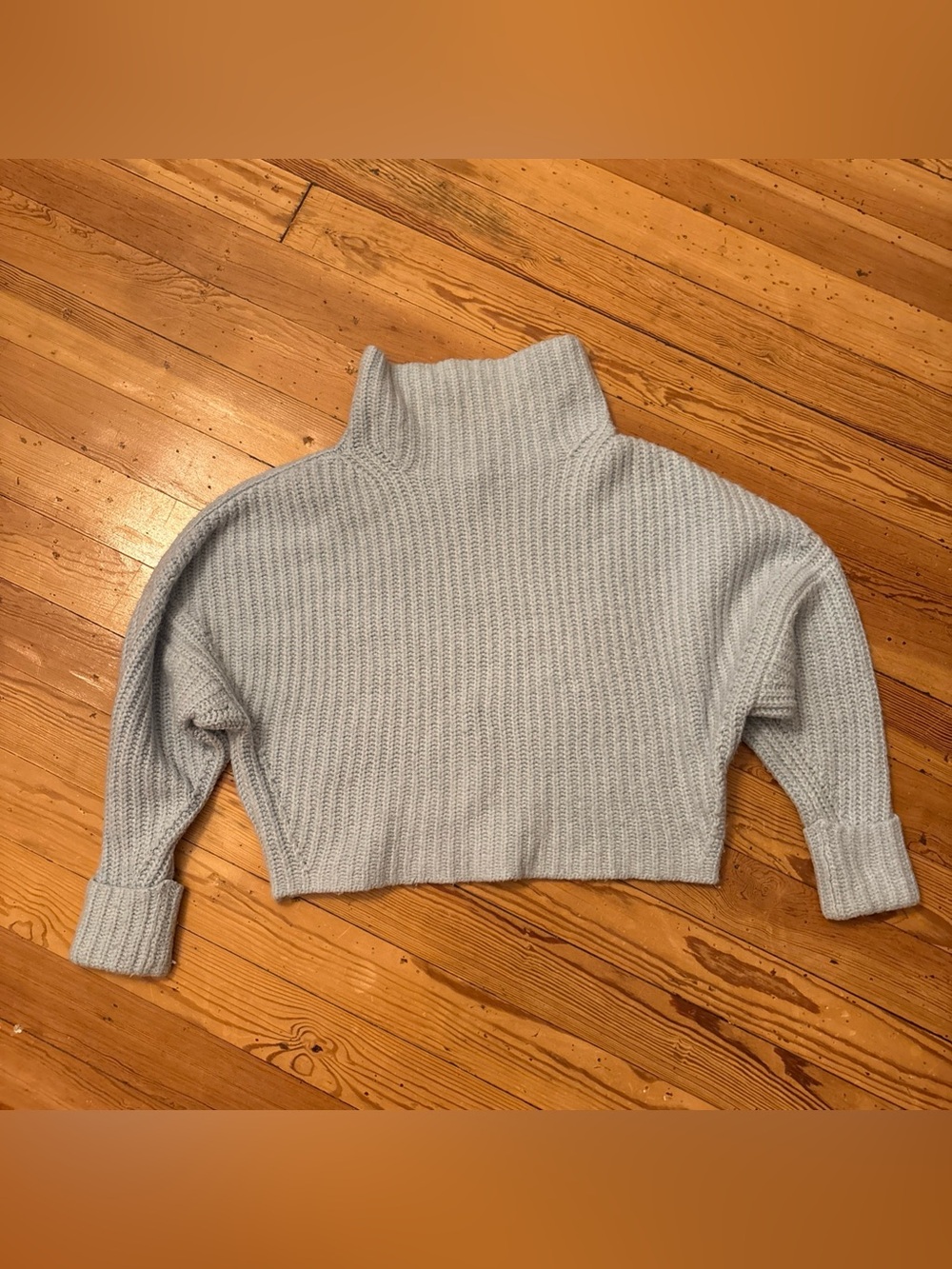 Anthropologie Maeve Athena Cowl Neck Blue Sweater Size XS Alpaca Wool Yak